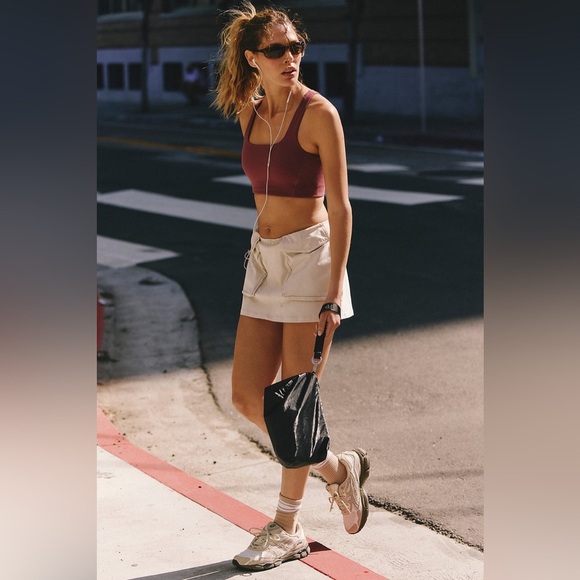 Free People Sports Bra Women’s Size Small Oxblood Burgundy FP Movement Yoga - Picture 8 of 11